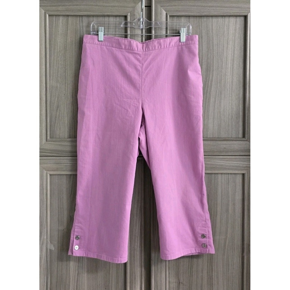 Alfred Dunner Womans Cropped Capri Pants Sz‎ 10 Lt Purple Chino